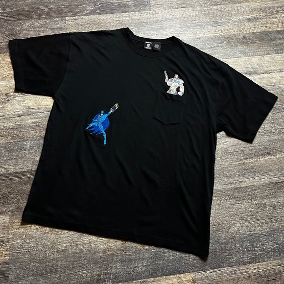 Vintage Batman Shirt Size XL Black 90's Pockeet Tee 1997 Warner Bros KC - Picture 1 of 4